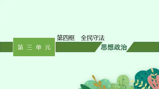高中思想政治必修第三册精品课件 第三单元 全面依法治国 第九课 第四框 全民守法