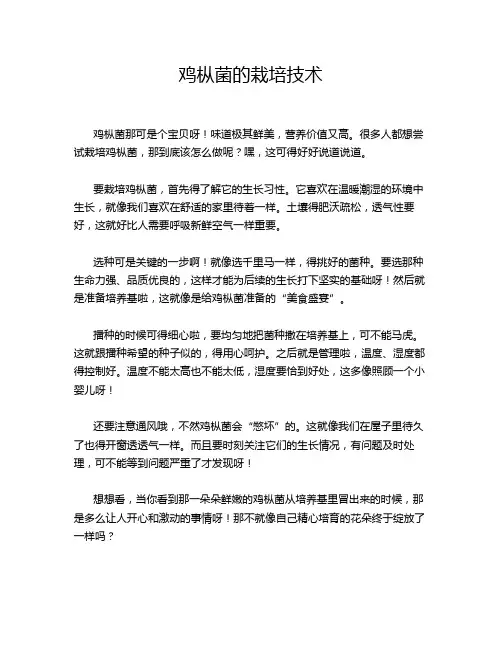 鸡枞菌的栽培技术