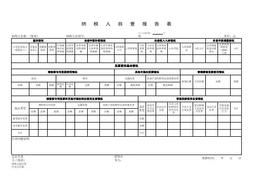 纳税人自查报告表