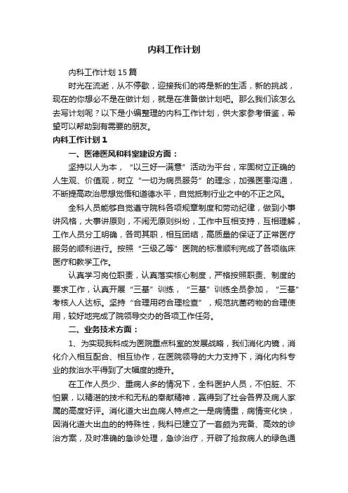 内科工作计划