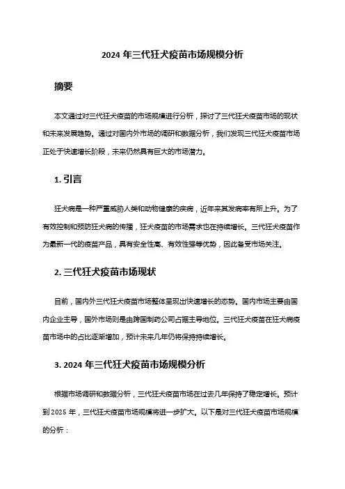2024年三代狂犬疫苗市场规模分析