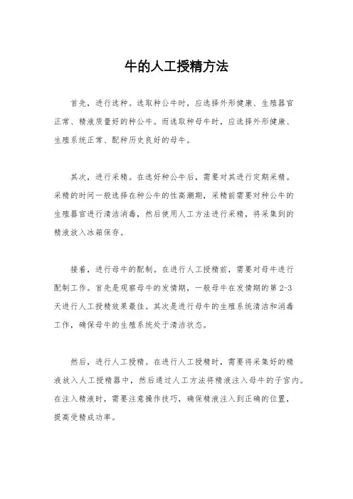 牛的人工授精方法