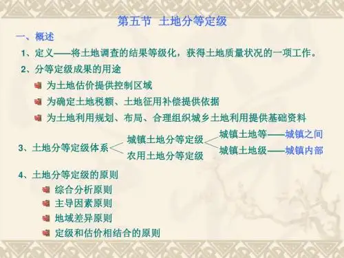 第五节土地分等定级