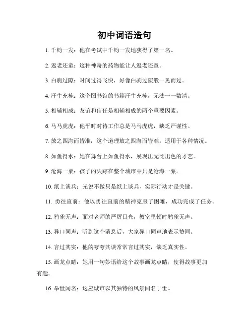 初中词语造句