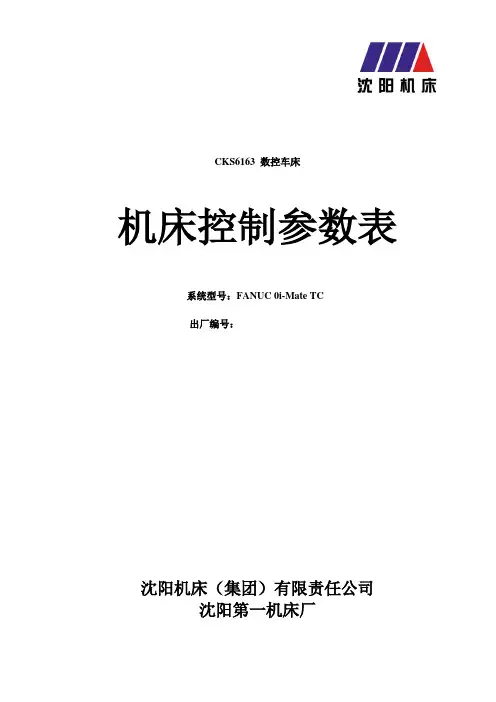 CKS6163-V1机床控制参数表