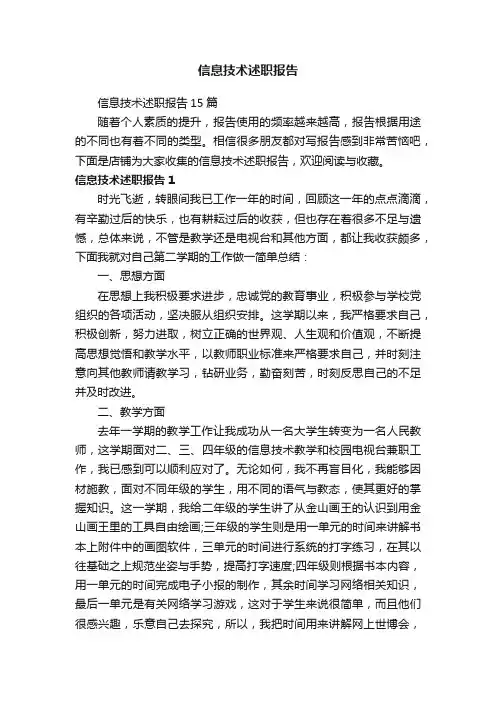 信息技术述职报告