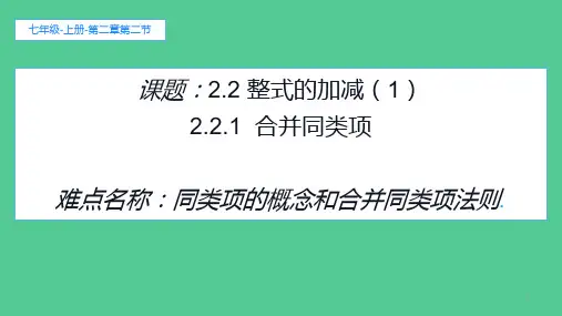 《整式的加减》公开课课件PPT2