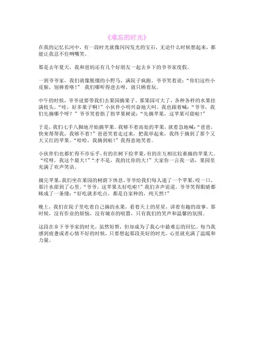 《难忘的时光》