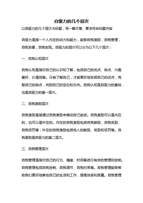 自驱力的几个层次