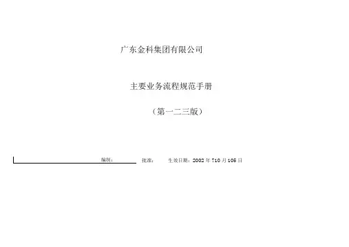 金科集团主要业务流程规范手册