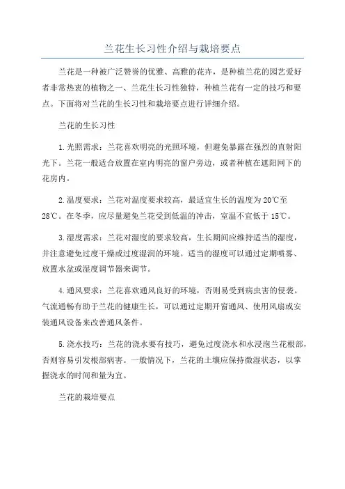 兰花生长习性介绍与栽培要点