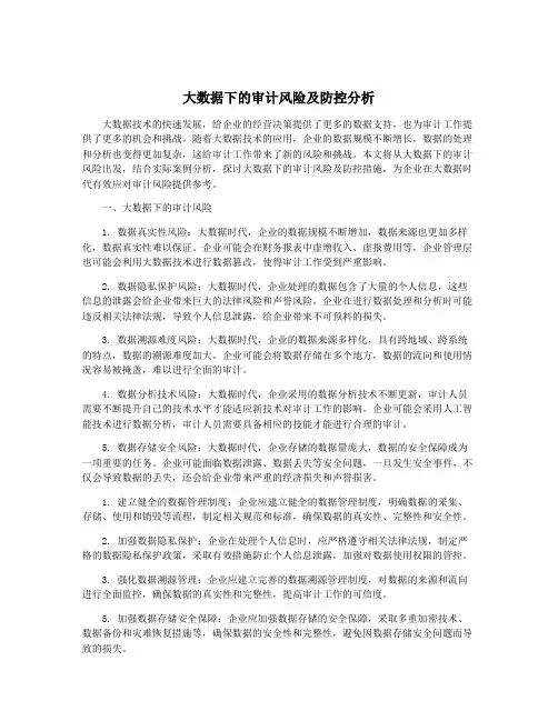 大数据下的审计风险及防控分析