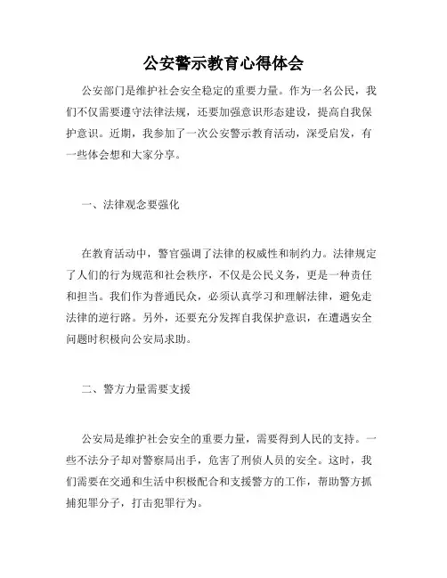公安警示教育心得体会