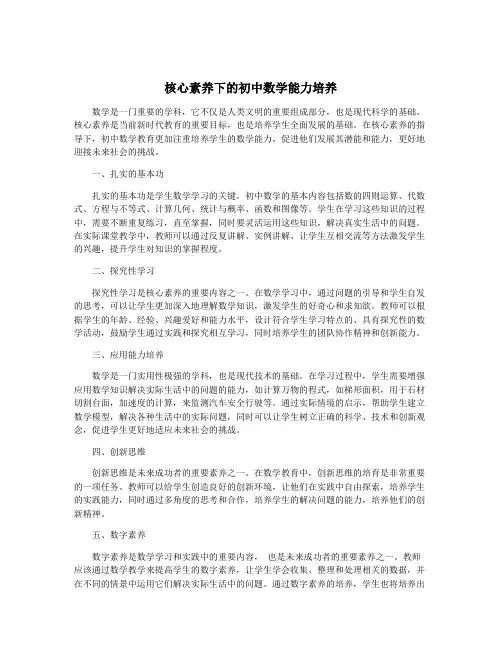 核心素养下的初中数学能力培养