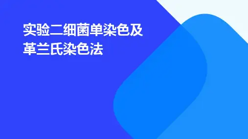 实验二细菌单染色及革兰氏染色法