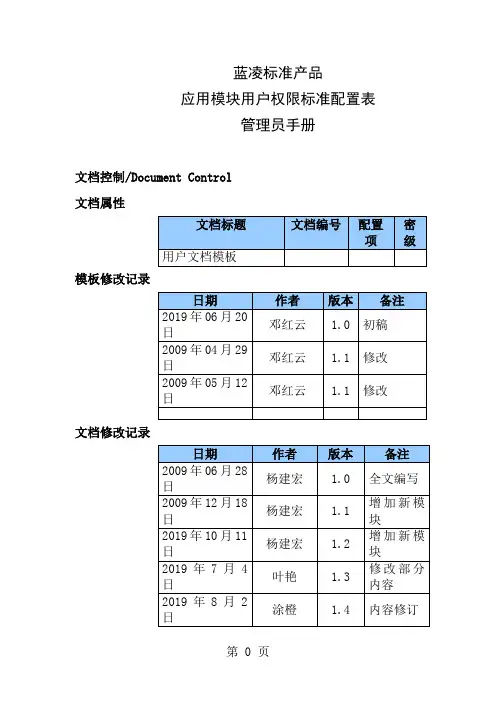 EKP管理员手册应用模块用户权限配置表1