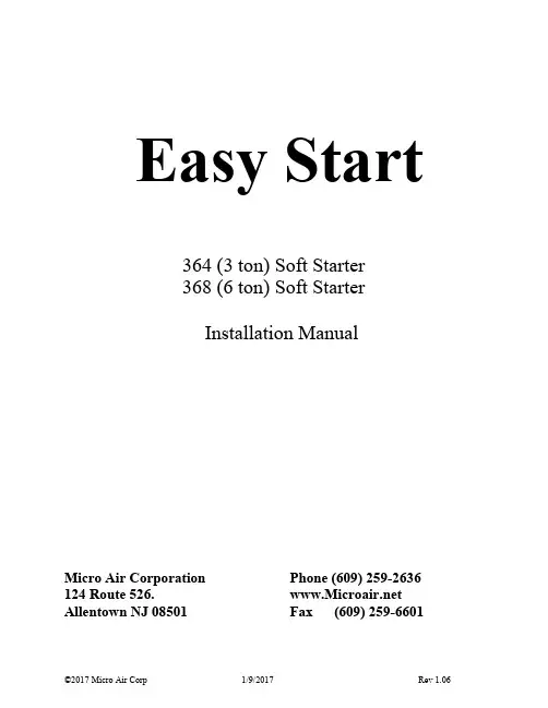 Easy Start 364 (3 ton) Soft Starter 368 (6 ton) So