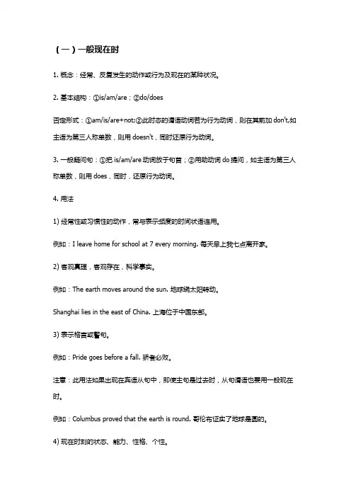 初中英语八大时态总结归纳