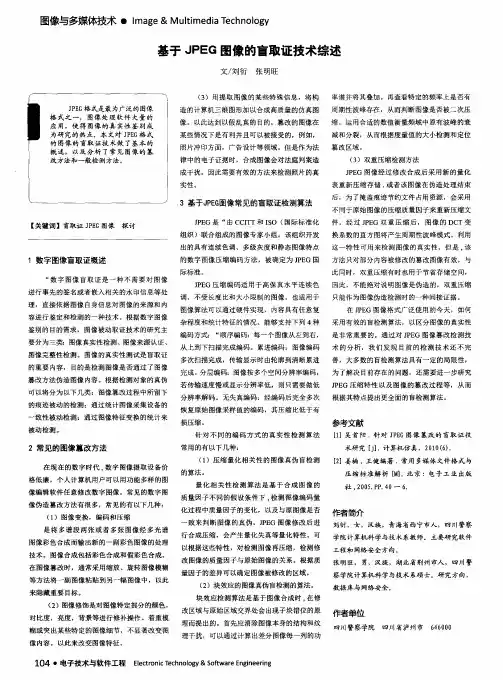 基于JPEG图像的盲取证技术综述