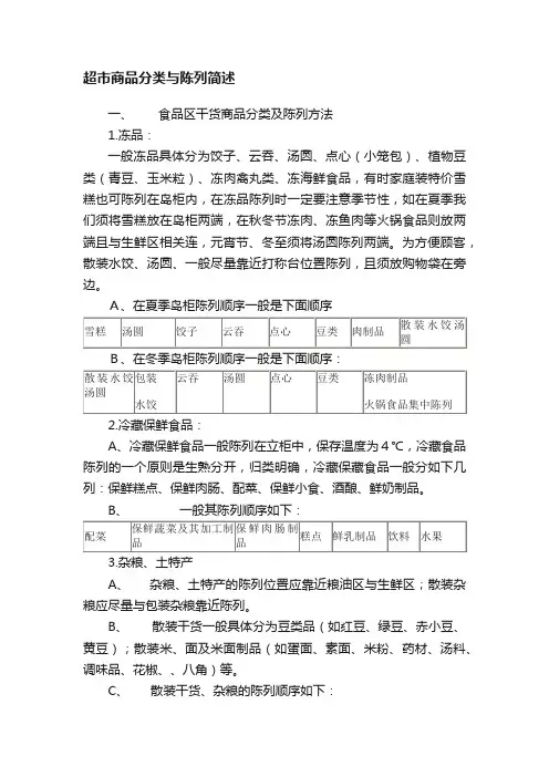 超市商品分类与陈列简述