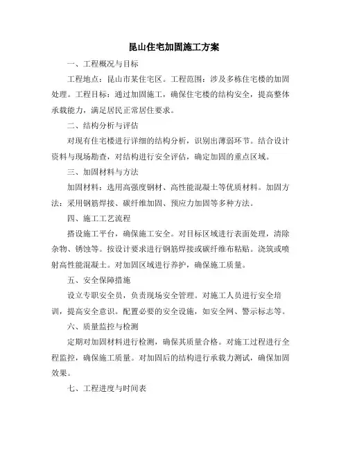 昆山住宅加固施工方案