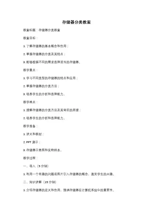存储器分类教案