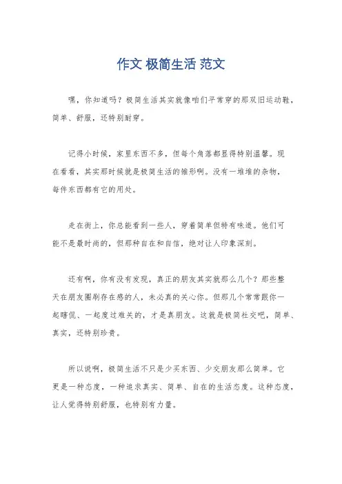 作文 极简生活 范文