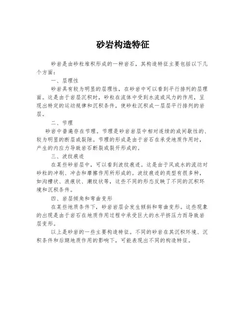 砂岩构造特征