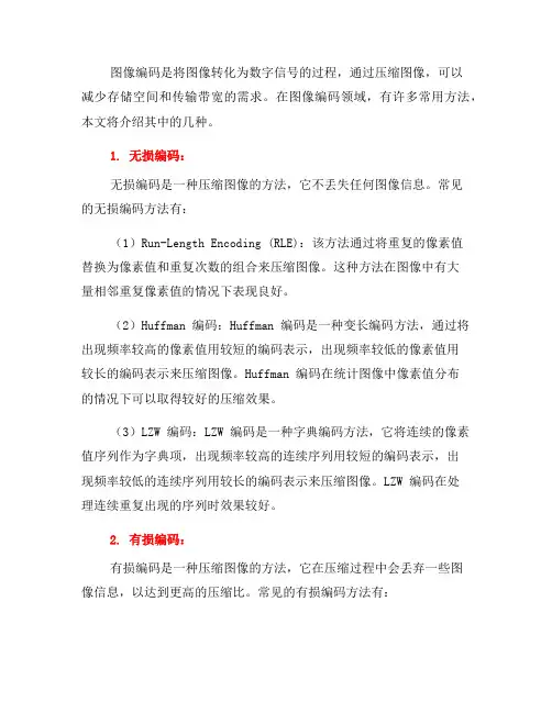 图像编码常用方法介绍(三)