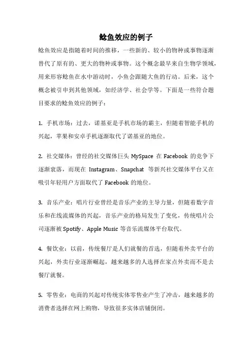 鲶鱼效应的例子