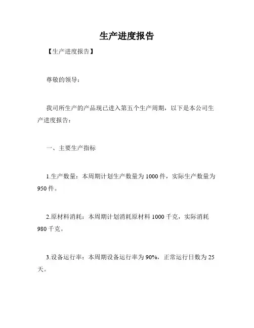 生产进度报告