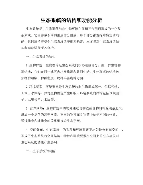 生态系统的结构和功能分析