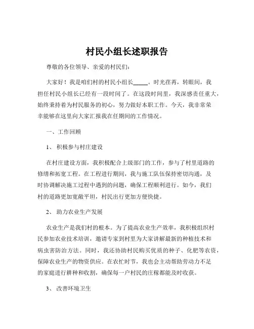 村民小组长述职报告