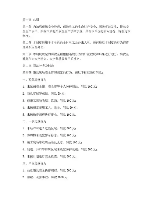 现场安全管理制度_罚款