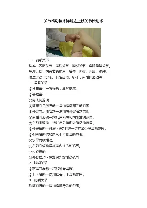 关节松动技术详解之上肢关节松动术
