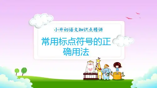 小升初语文知识精讲(常用标点符号的正确用法)