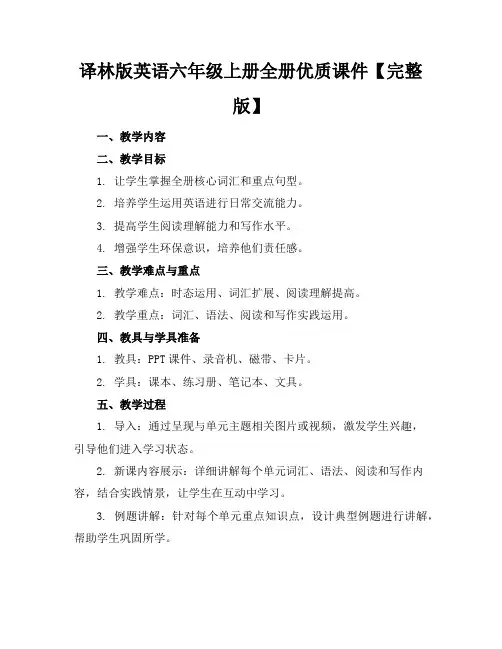 译林版英语六年级上册全册优质课件【完整版】