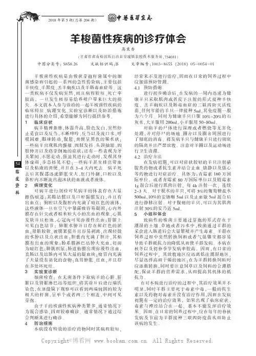 羊梭菌性疾病的诊疗体会