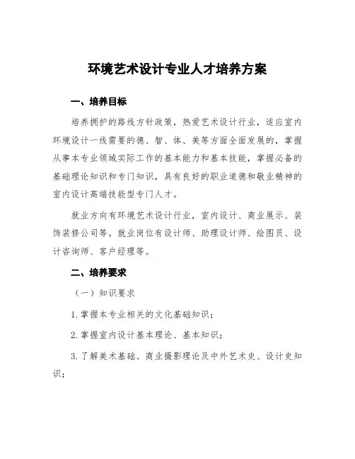 环境艺术设计专业人才培养方案