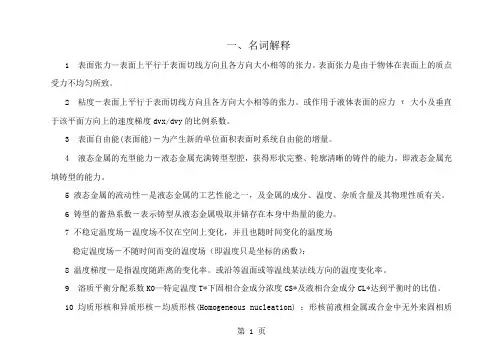 材料成形原理重点及答案
