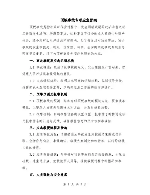 顶板事故专项应急预案