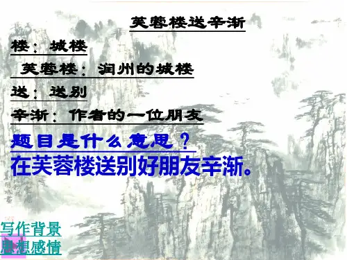17、《芙蓉楼送辛渐》、《送元二使安西》 讲课2