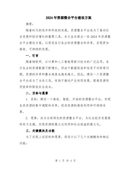 2024年资源整合平台建设方案