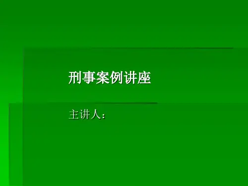刑事案例讲座