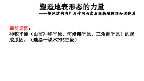 高考地理一轮复习课件塑造地表形态的力量