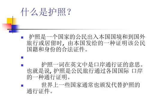 护照签证精品PPT课件
