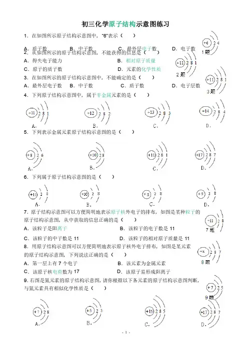 原子结构示意图练习题