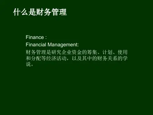 新财务管理讲稿-概论