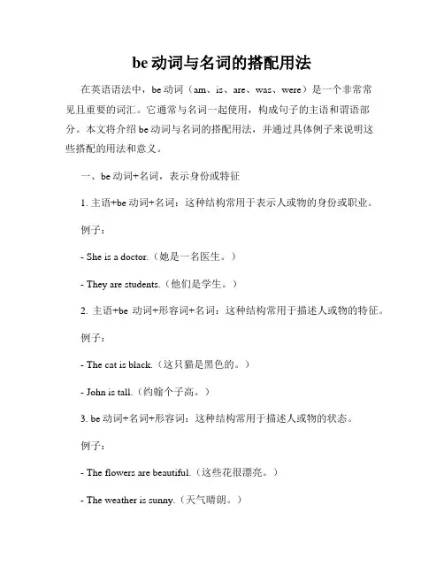 be动词与名词的搭配用法