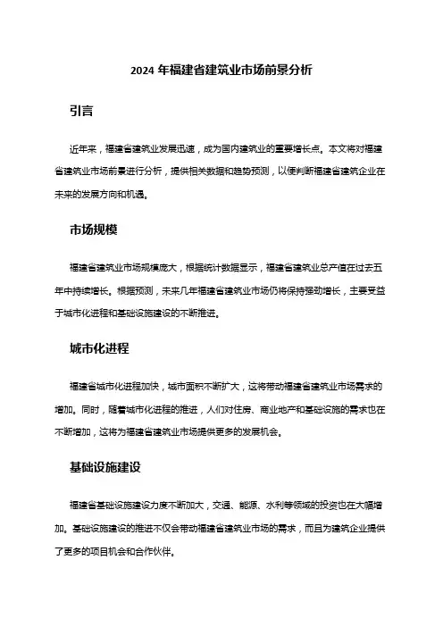 2024年福建省建筑业市场前景分析
